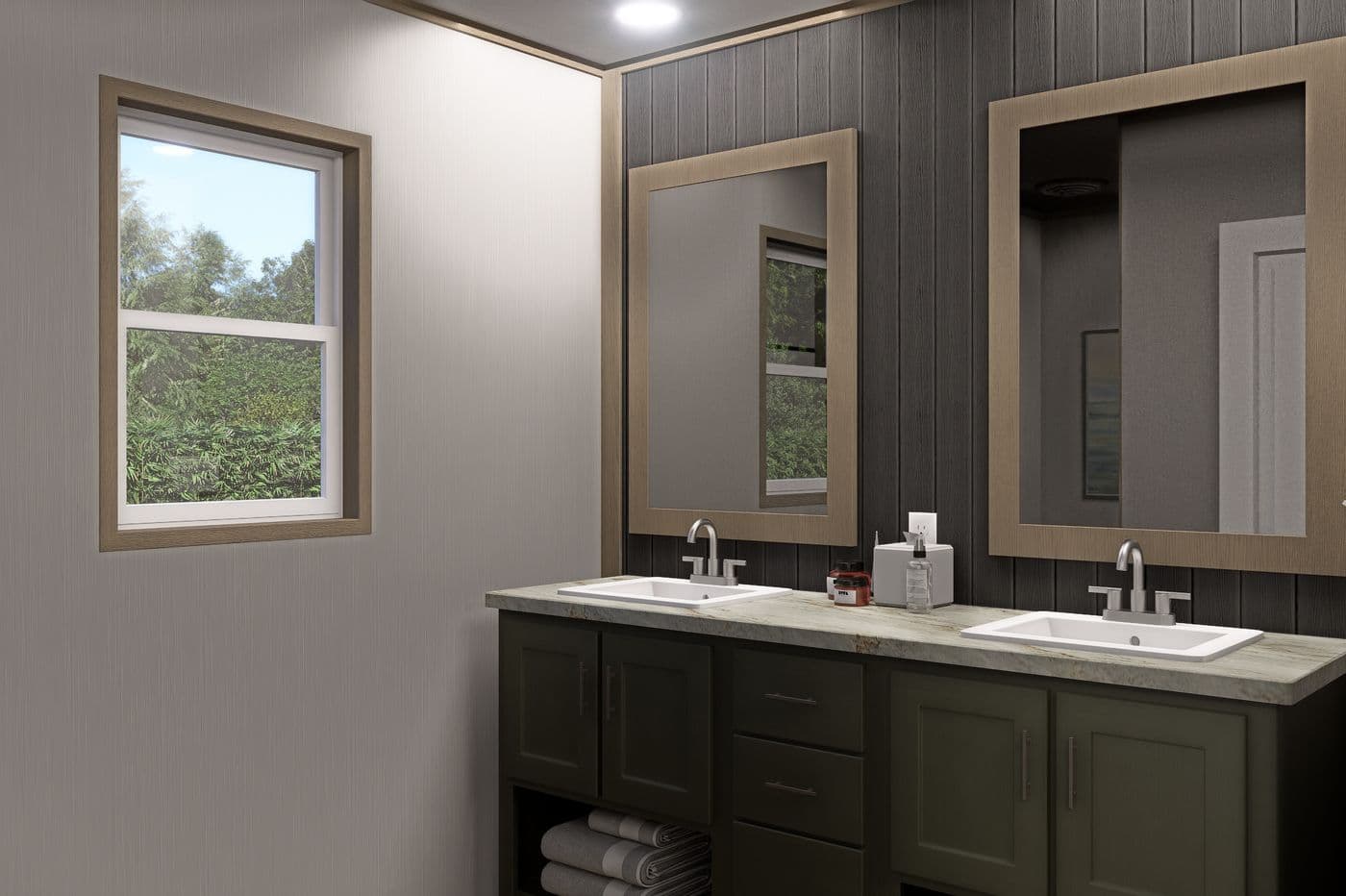 The TIDE Exterior. This Manufactured Mobile Home features 2 bedrooms and 2 baths.