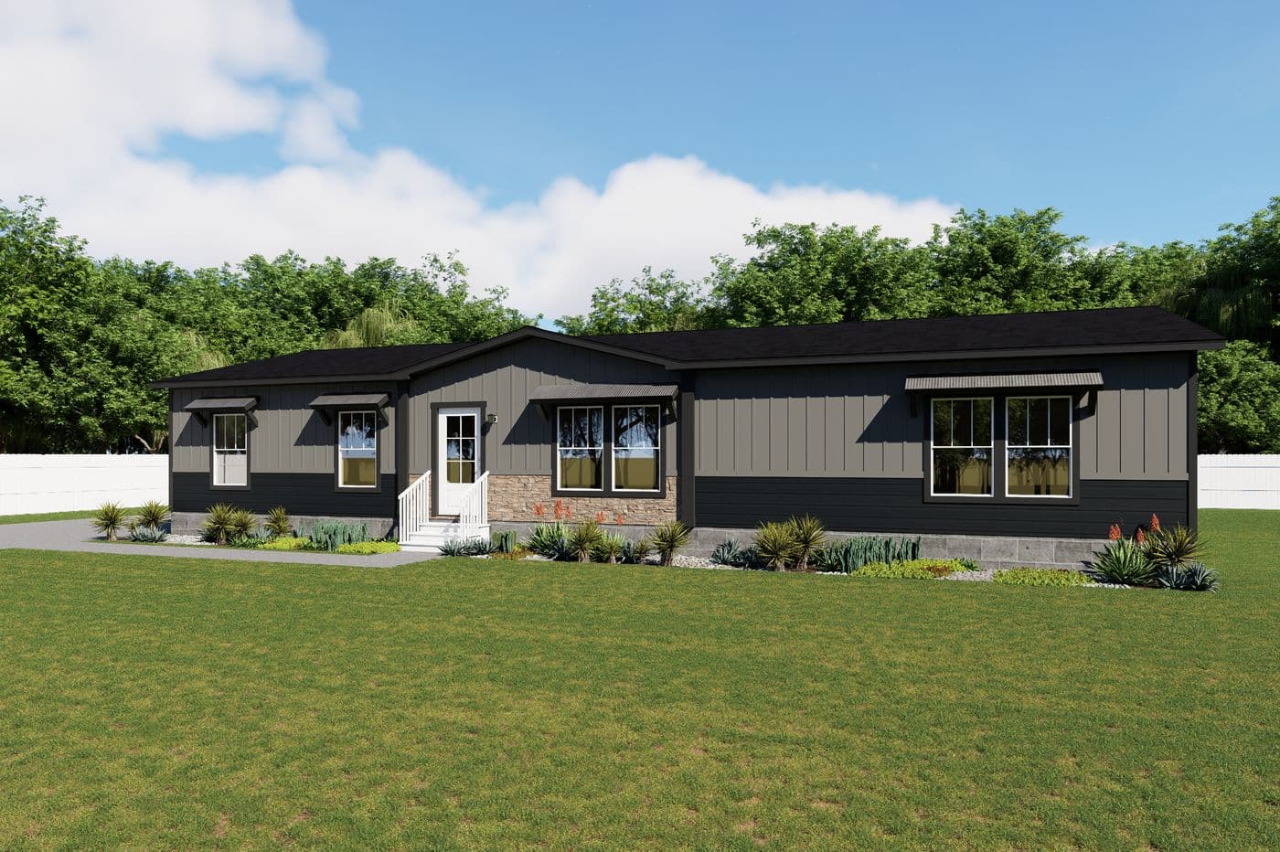 The THE IRON PEAK Exterior. This Manufactured Mobile Home features 4 bedrooms and 2 baths.