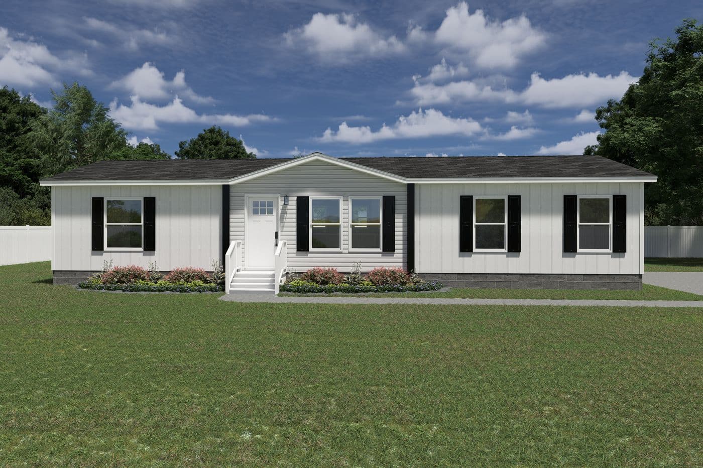 The EXPLORER Exterior. This Manufactured Mobile Home features 3 bedrooms and 2 baths.