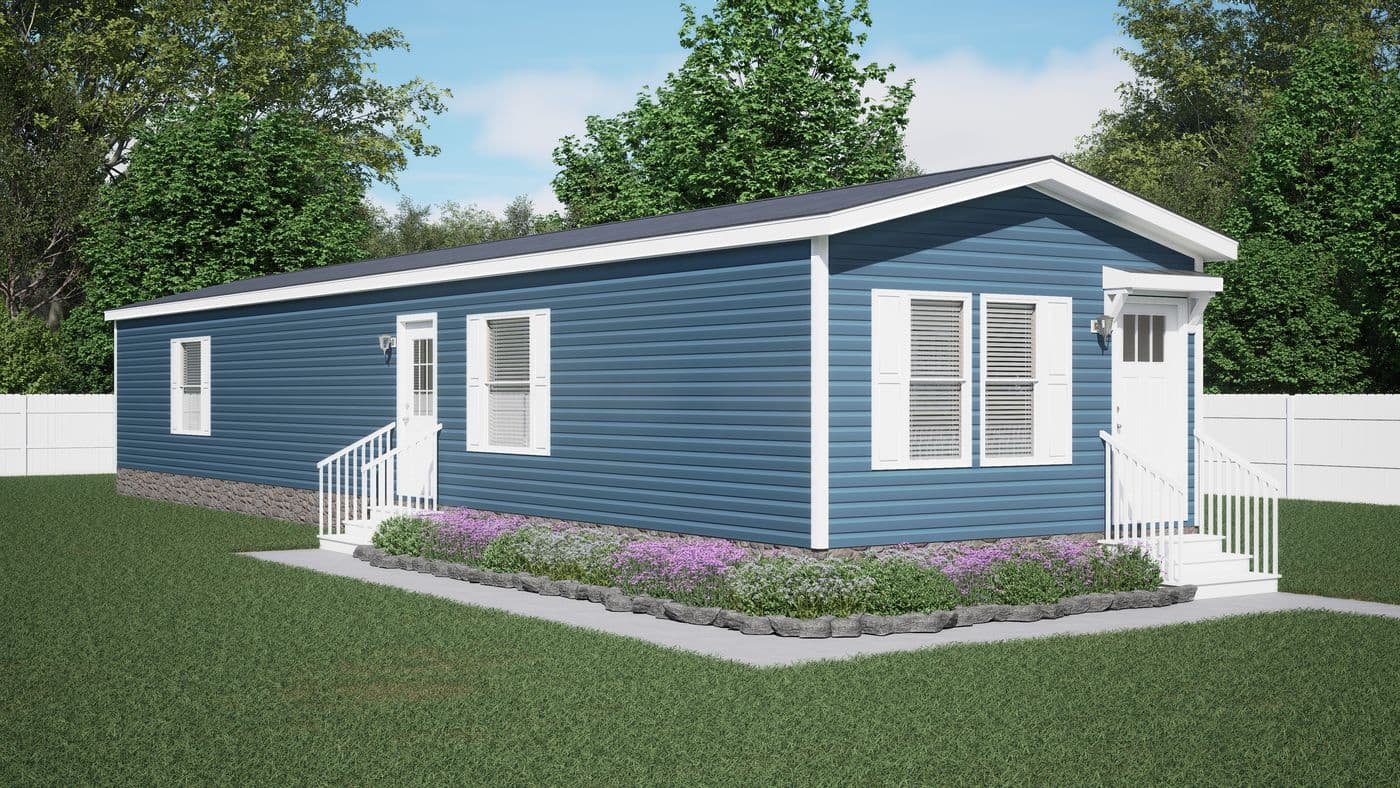 The ROCKY CREST Exterior. This Manufactured Mobile Home features 3 bedrooms and 2 baths.