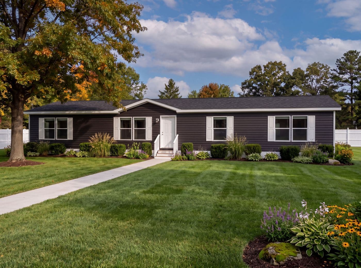 The THE MOUNTAINEER 68 Exterior. This Manufactured Mobile Home features 4 bedrooms and 2 baths.
