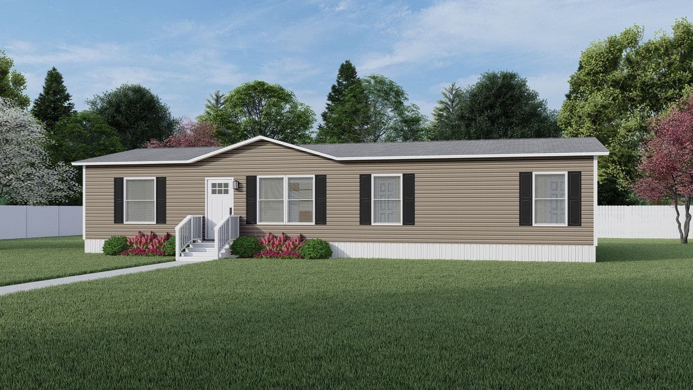 The BOONE 5628-1156 Exterior. This Manufactured Mobile Home features 4 bedrooms and 2 baths.