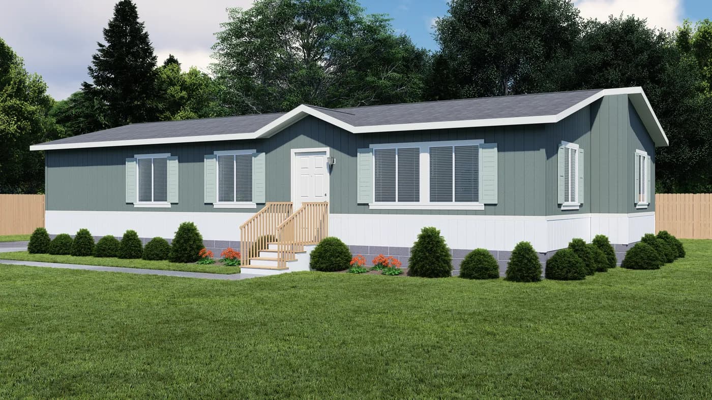 The FAIRPOINT 24523H Optional Cottage Exterior. This Manufactured Mobile Home features 3 bedrooms and 2 baths.