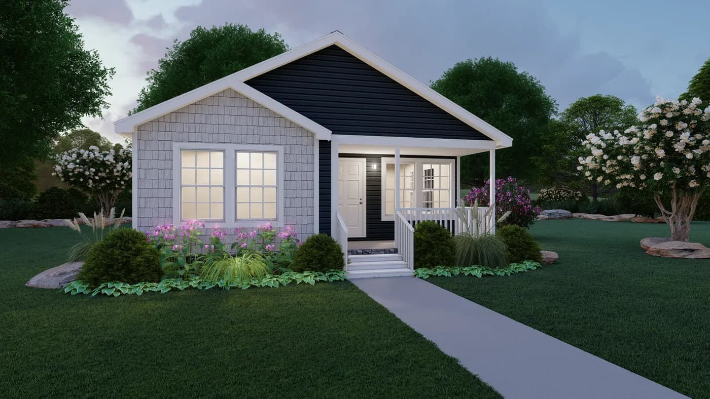 The SCENIC RIDGE VIEW ELITE Exterior. This Manufactured Mobile Home features 3 bedrooms and 2 baths.