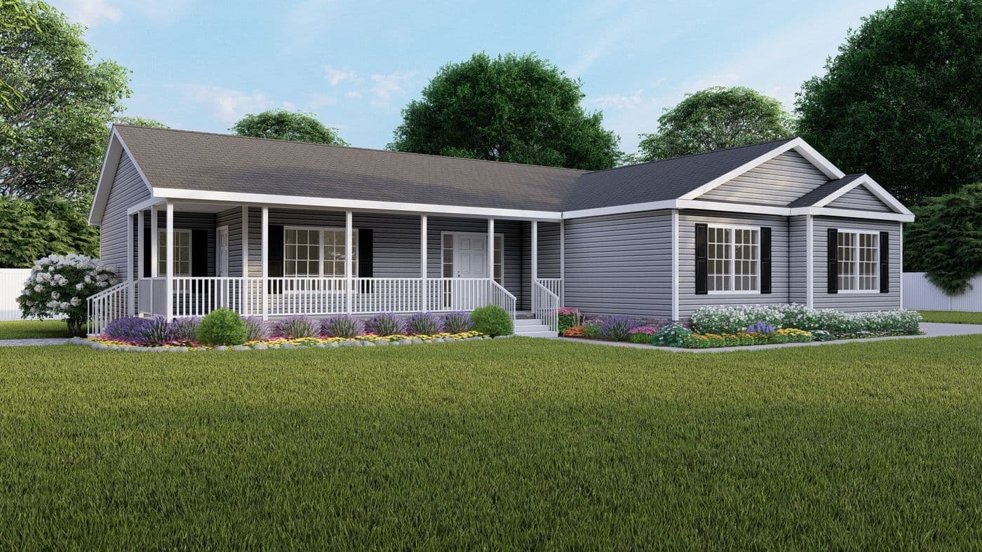 The GREYSTONE ELITE Exterior. This Manufactured Mobile Home features 3 bedrooms and 2 baths.