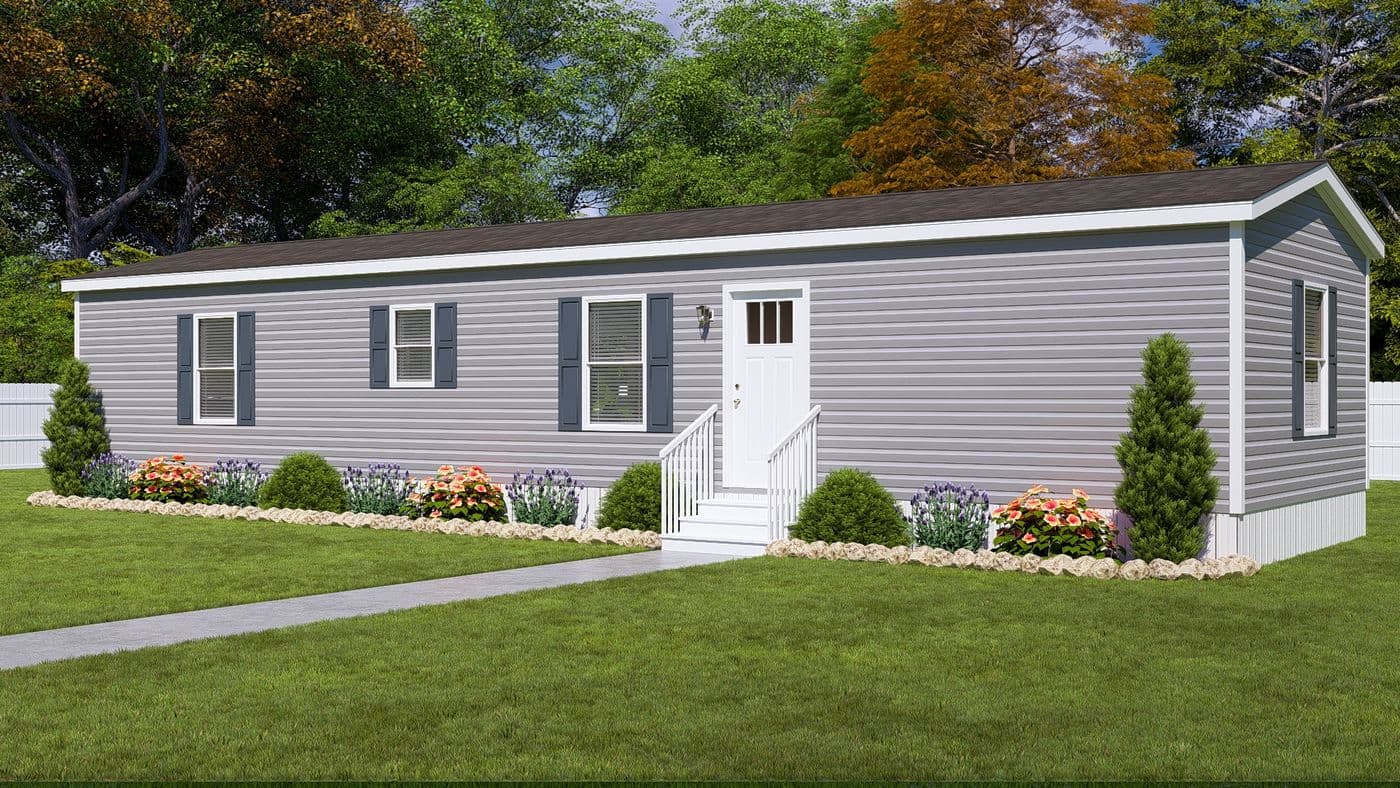 The BLAZER 56 B Exterior. This Manufactured Mobile Home features 2 bedrooms and 2 baths.