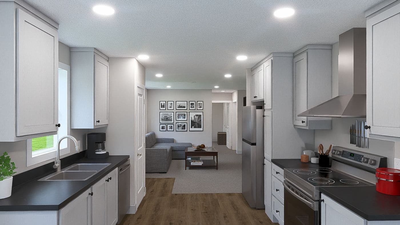 The HERE COMES THE SUN Exterior. This Manufactured Mobile Home features 3 bedrooms and 2 baths.