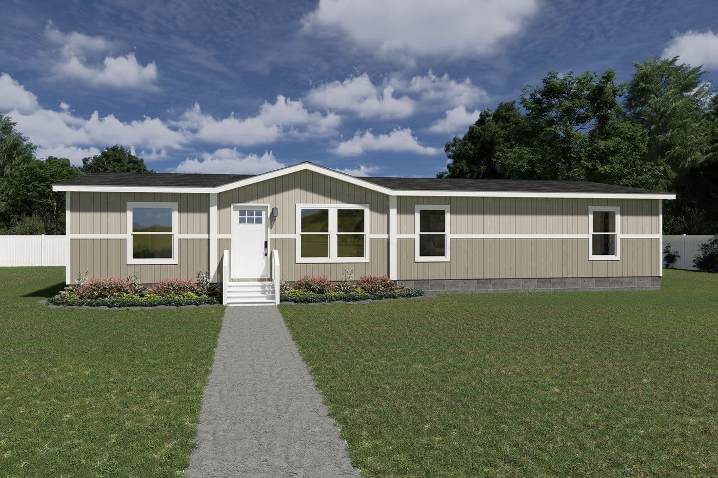 The EXPEDITION Exterior. This Manufactured Mobile Home features 4 bedrooms and 2 baths.