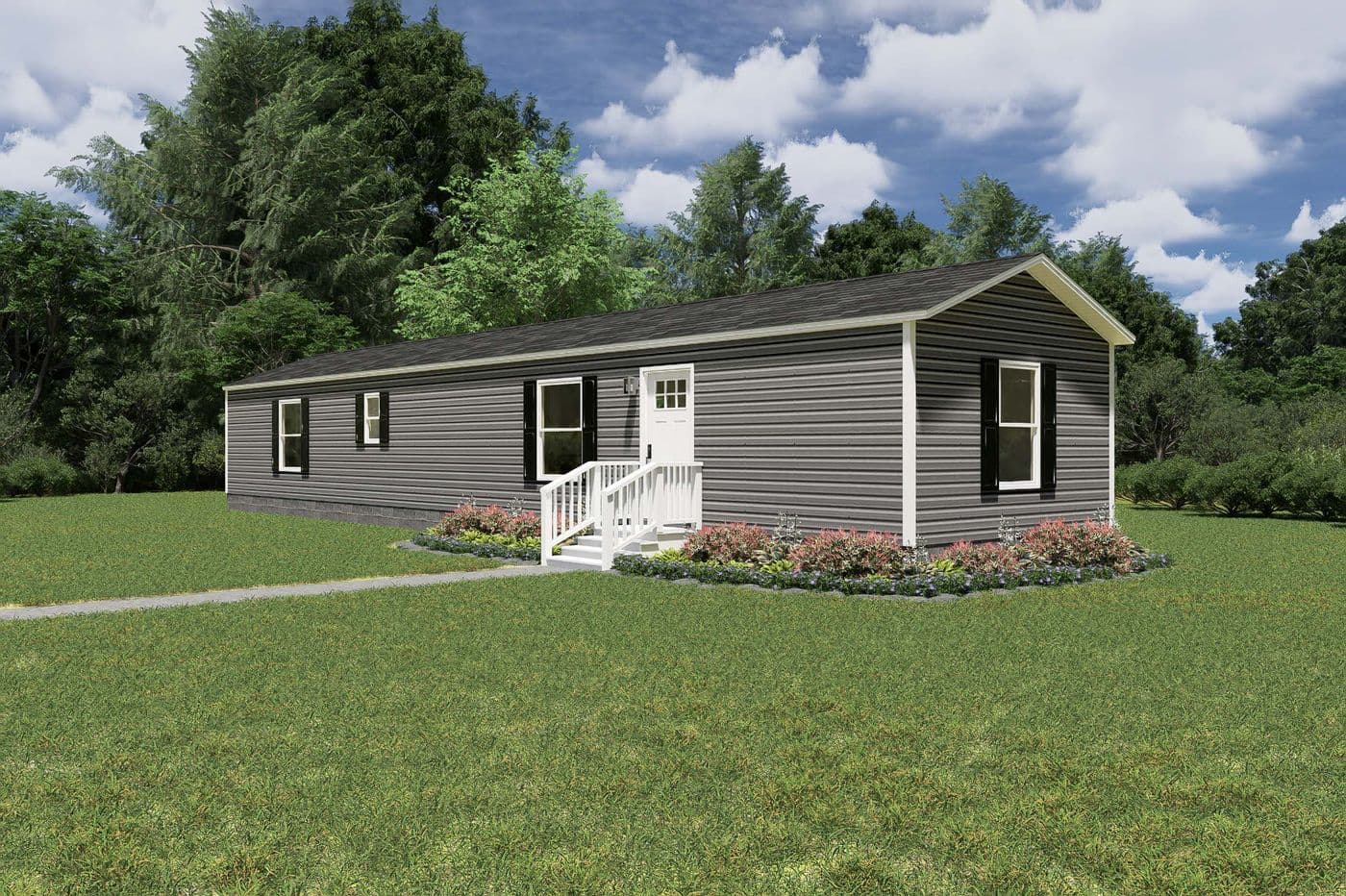 The TIDE Exterior. This Manufactured Mobile Home features 2 bedrooms and 2 baths.