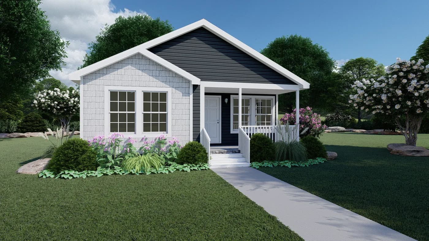 The SCENIC RIDGE VIEW ELITE Exterior. This Manufactured Mobile Home features 3 bedrooms and 2 baths.