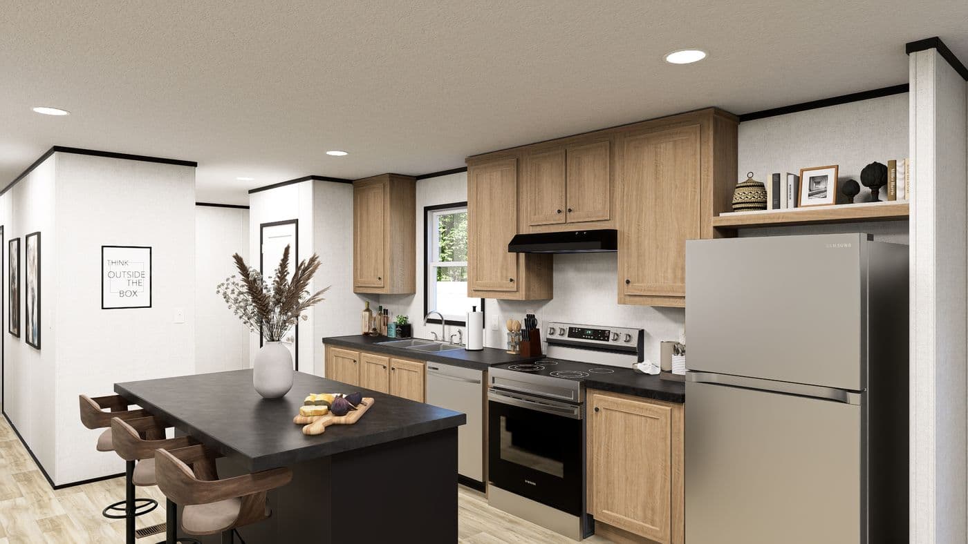 The SOLACE Exterior. This Manufactured Mobile Home features 4 bedrooms and 2 baths.
