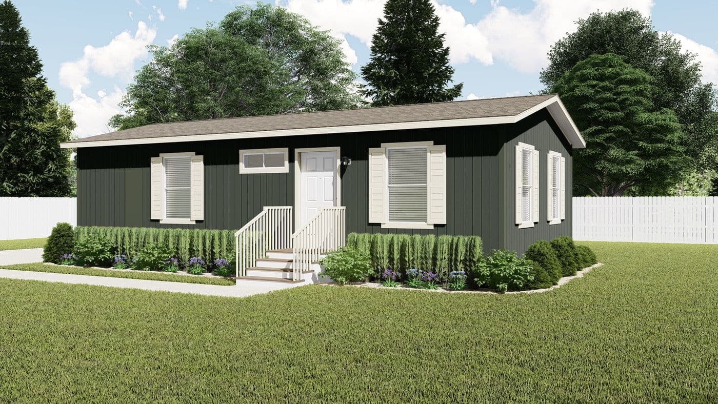 The FAIRPOINT 20382B Standard Exterior. This Manufactured Mobile Home features 2 bedrooms and 2 baths.