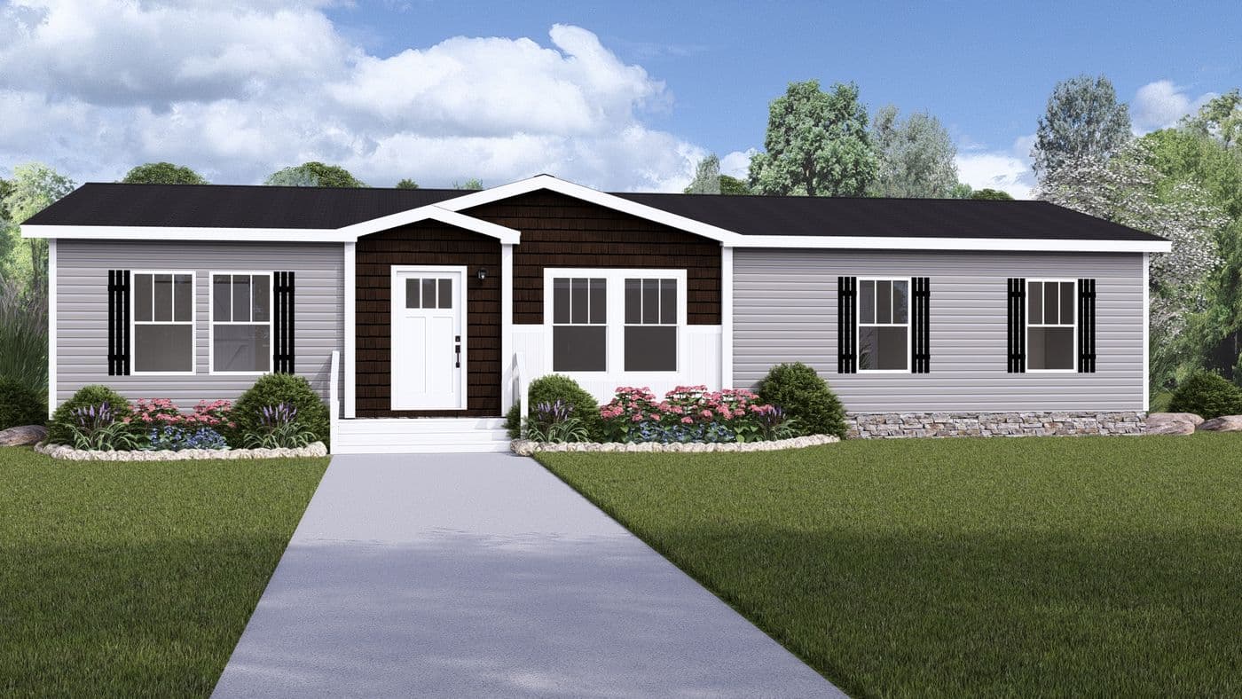 The BOUJEE 56 Exterior. This Manufactured Mobile Home features 3 bedrooms and 2 baths.