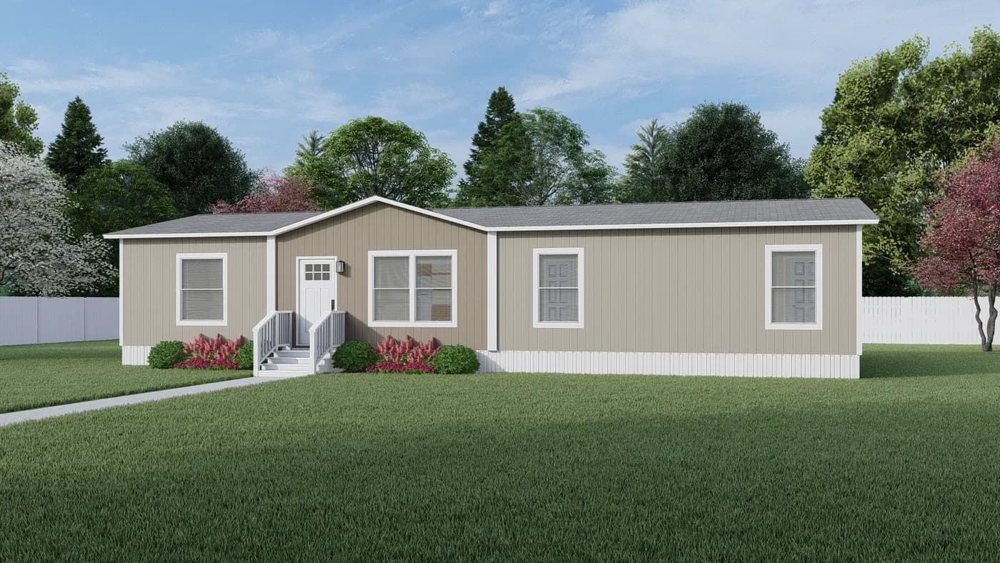 The BOONE Exterior. This Manufactured Mobile Home features 4 bedrooms and 2 baths.