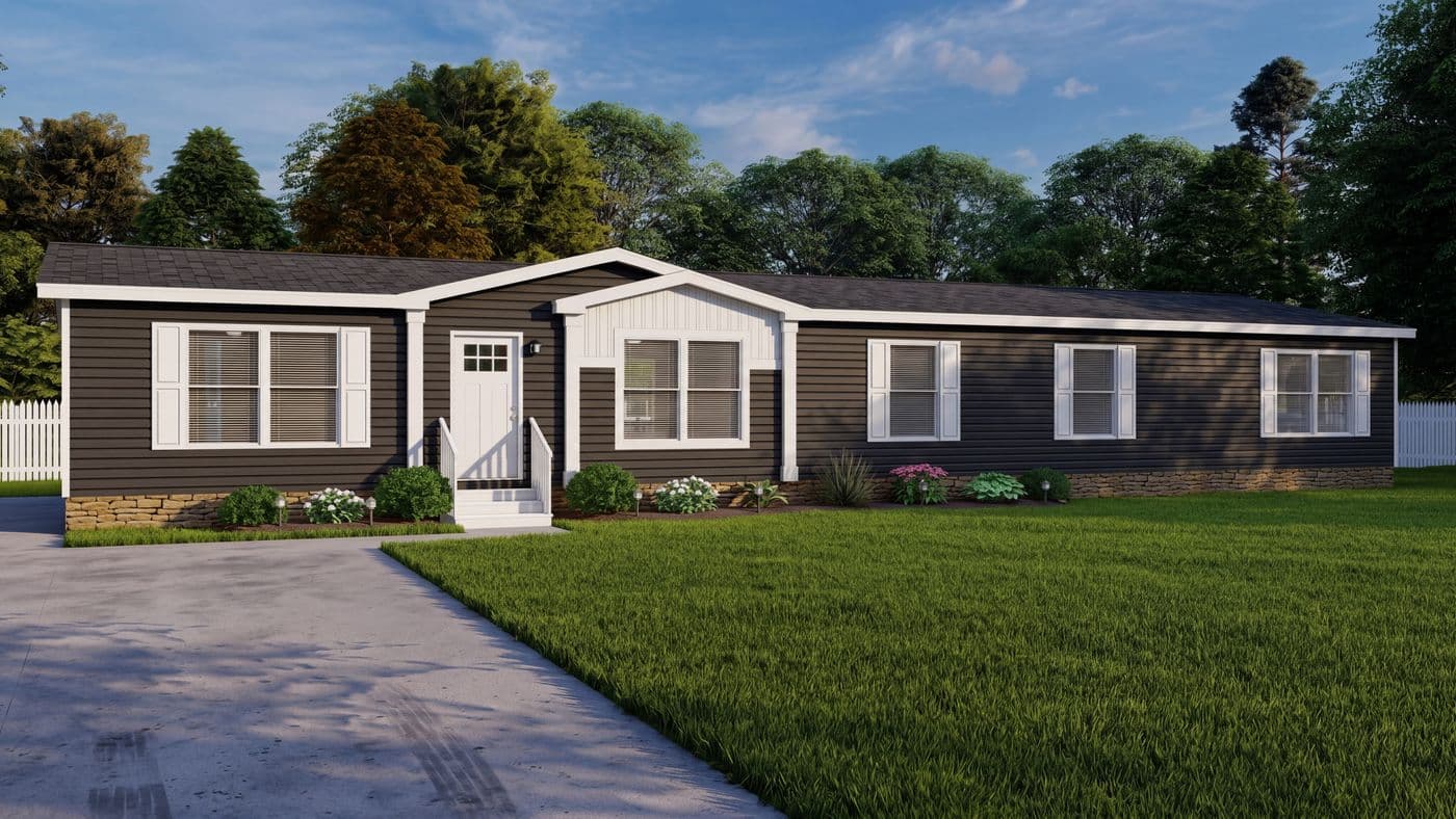 The THE FUSION 32B Exterior. This Manufactured Mobile Home features 4 bedrooms and 2 baths.