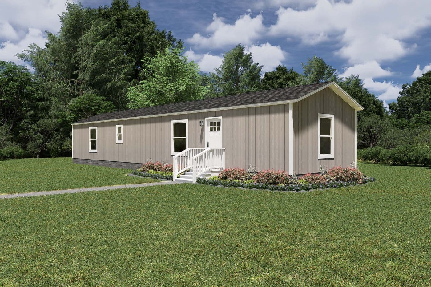 The TIDE Exterior. This Manufactured Mobile Home features 2 bedrooms and 2 baths.