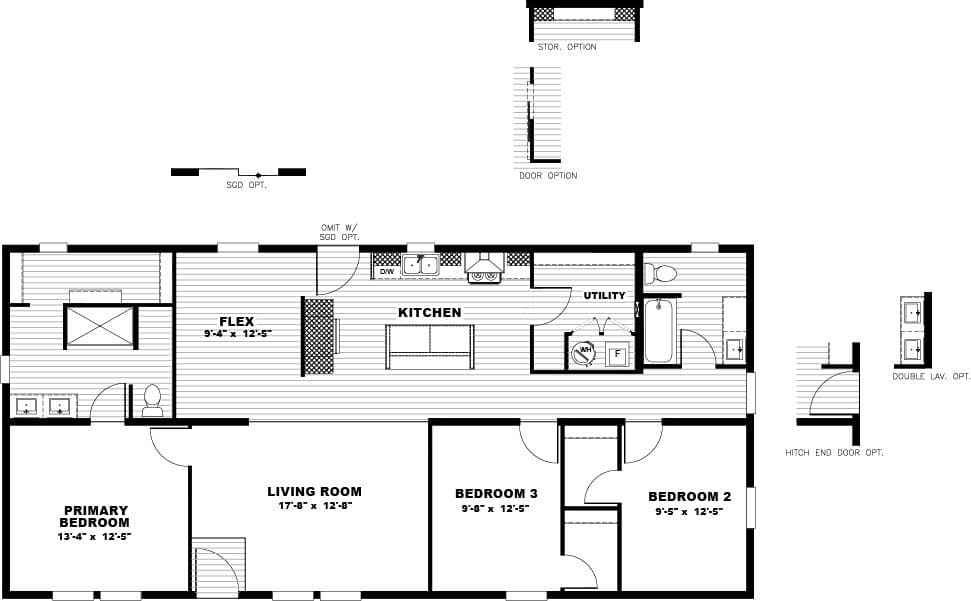 The SHOUT Exterior. This Manufactured Mobile Home features 3 bedrooms and 2 baths.