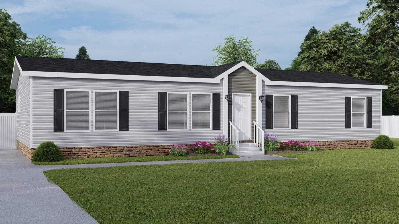 The THE ANNIVERSARY 2.1 Exterior. This Manufactured Mobile Home features 3 bedrooms and 2 baths.