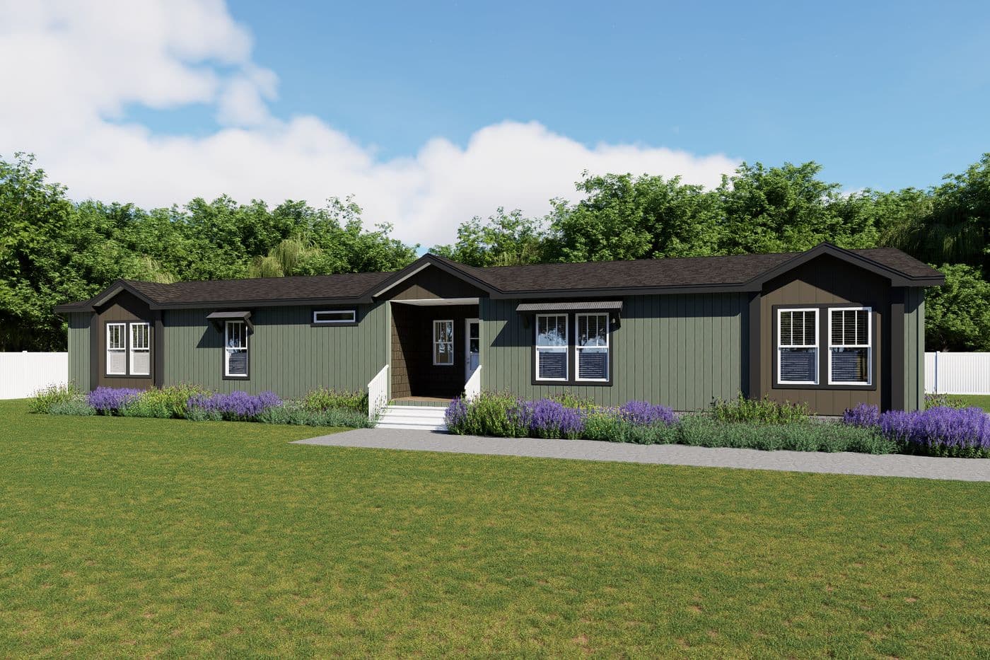 The THE VALENTINO Exterior. This Manufactured Mobile Home features 4 bedrooms and 2.5 baths.