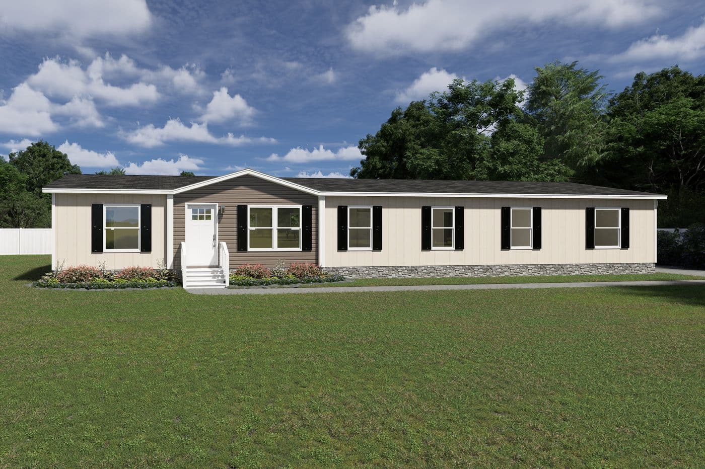 The SUMMIT Exterior. This Manufactured Mobile Home features 4 bedrooms and 3 baths.