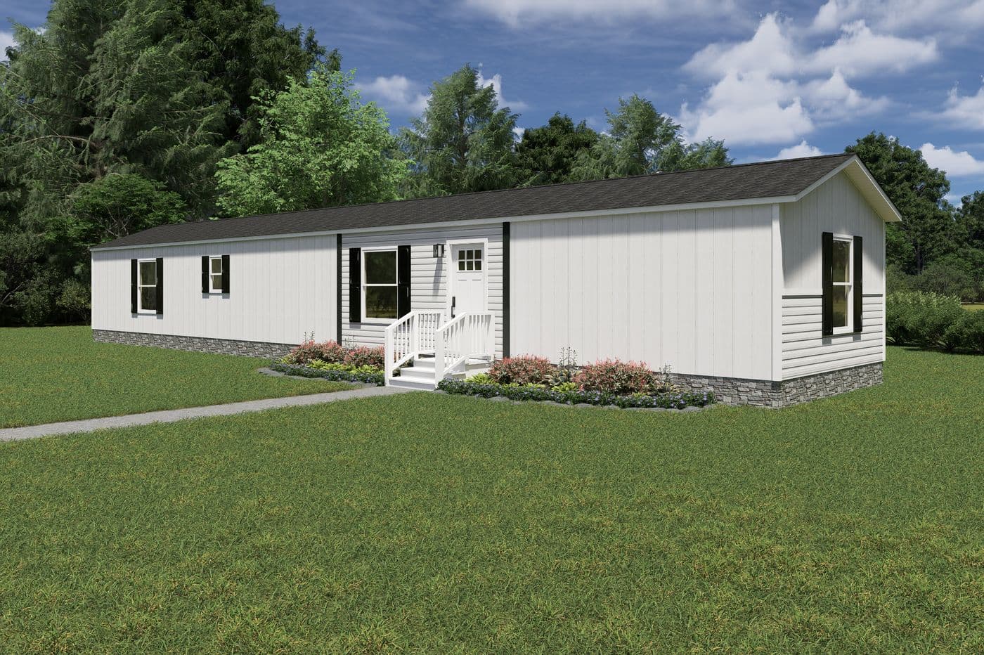 The MARINER Exterior. This Manufactured Mobile Home features 3 bedrooms and 2 baths.