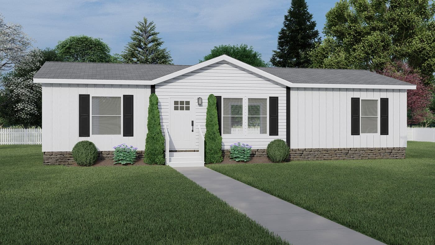 The DE SOTO 28X48 Exterior. This Manufactured Mobile Home features 3 bedrooms and 2 baths.