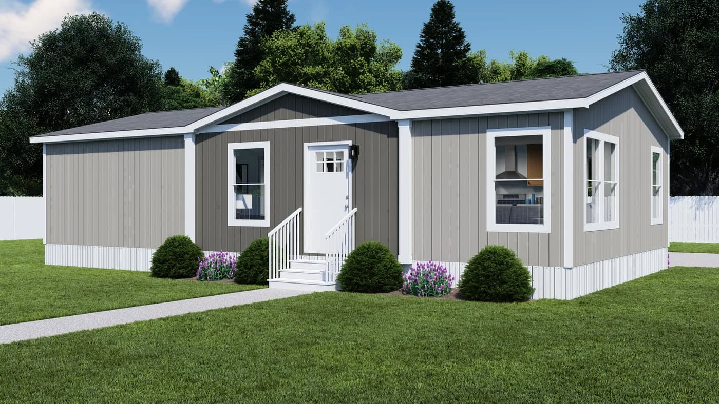 The RISING SUN Exterior. This Manufactured Mobile Home features 2 bedrooms and 2 baths.