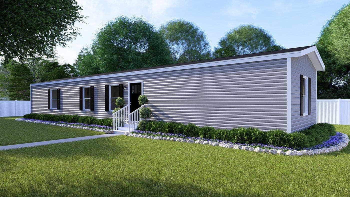 The DYNAMIC Exterior. This Manufactured Mobile Home features 3 bedrooms and 2 baths.