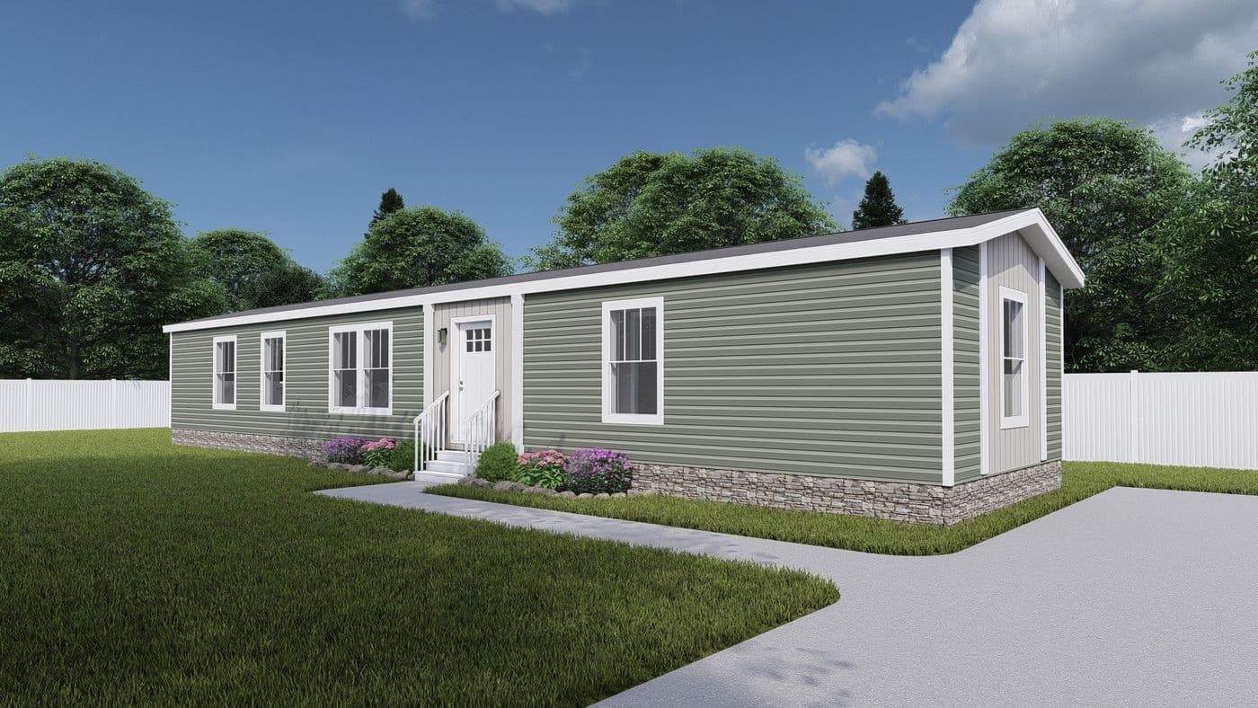 The RHYTHM NATION Exterior. This Manufactured Mobile Home features 3 bedrooms and 2 baths.