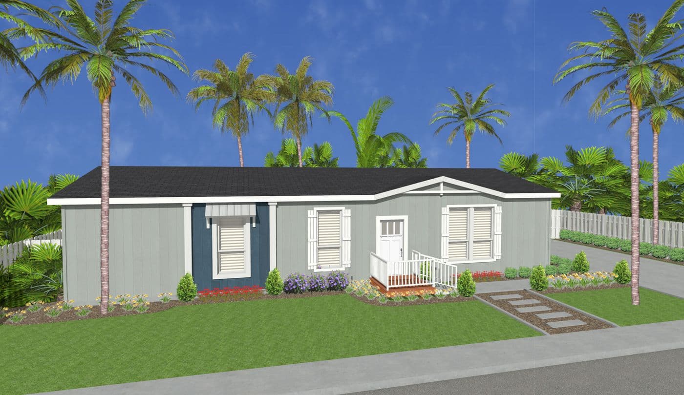 The HRR 2856-3E          LIGHTFOOT Exterior. This Manufactured Mobile Home features 3 bedrooms and 2 baths.