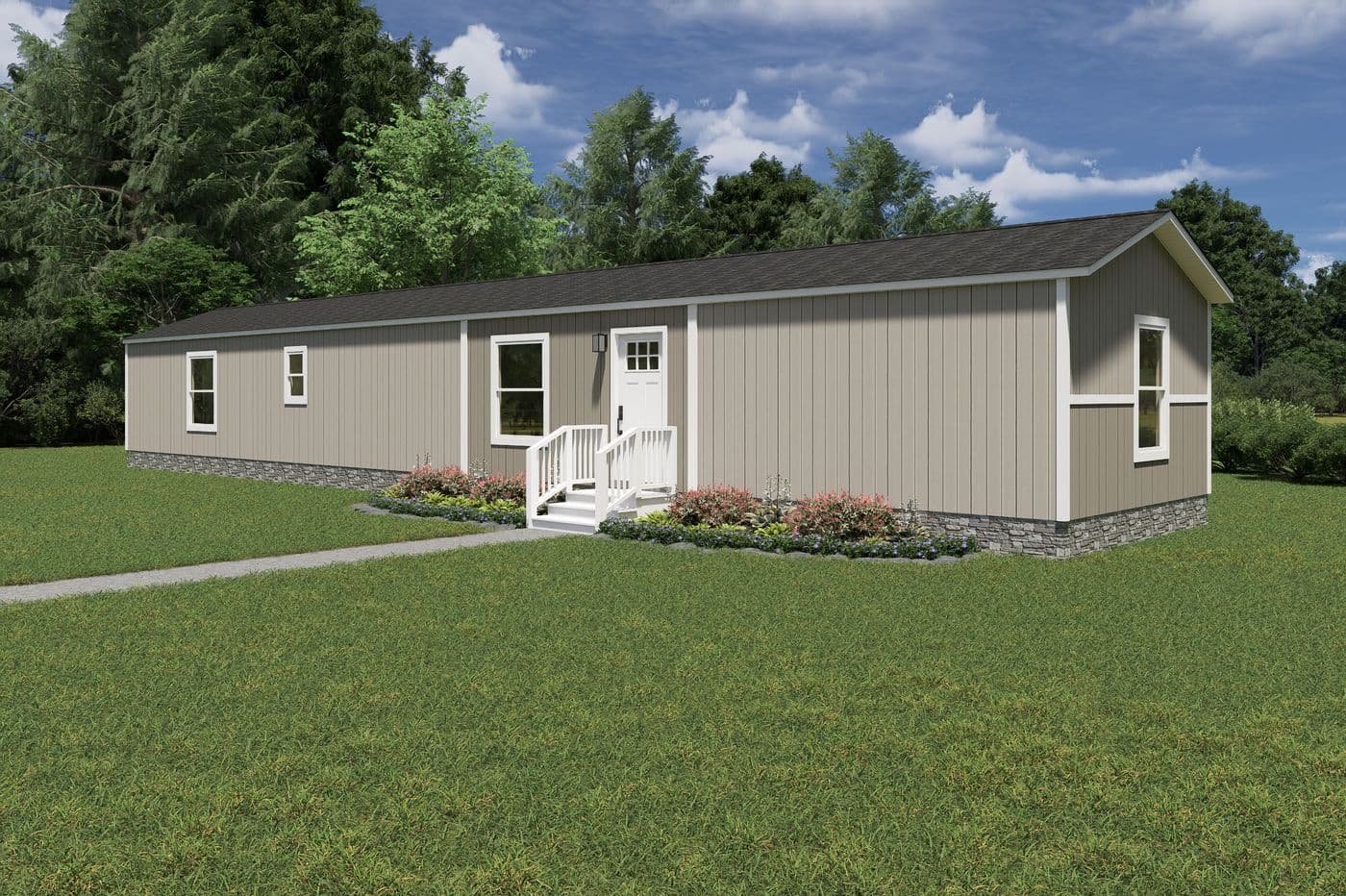 The MARINER Exterior. This Manufactured Mobile Home features 3 bedrooms and 2 baths.