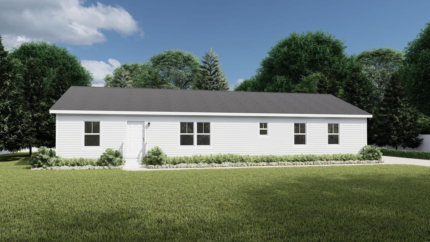 The 50TH ANNIVERSARY Exterior. This Manufactured Mobile Home features 3 bedrooms and 2 baths.
