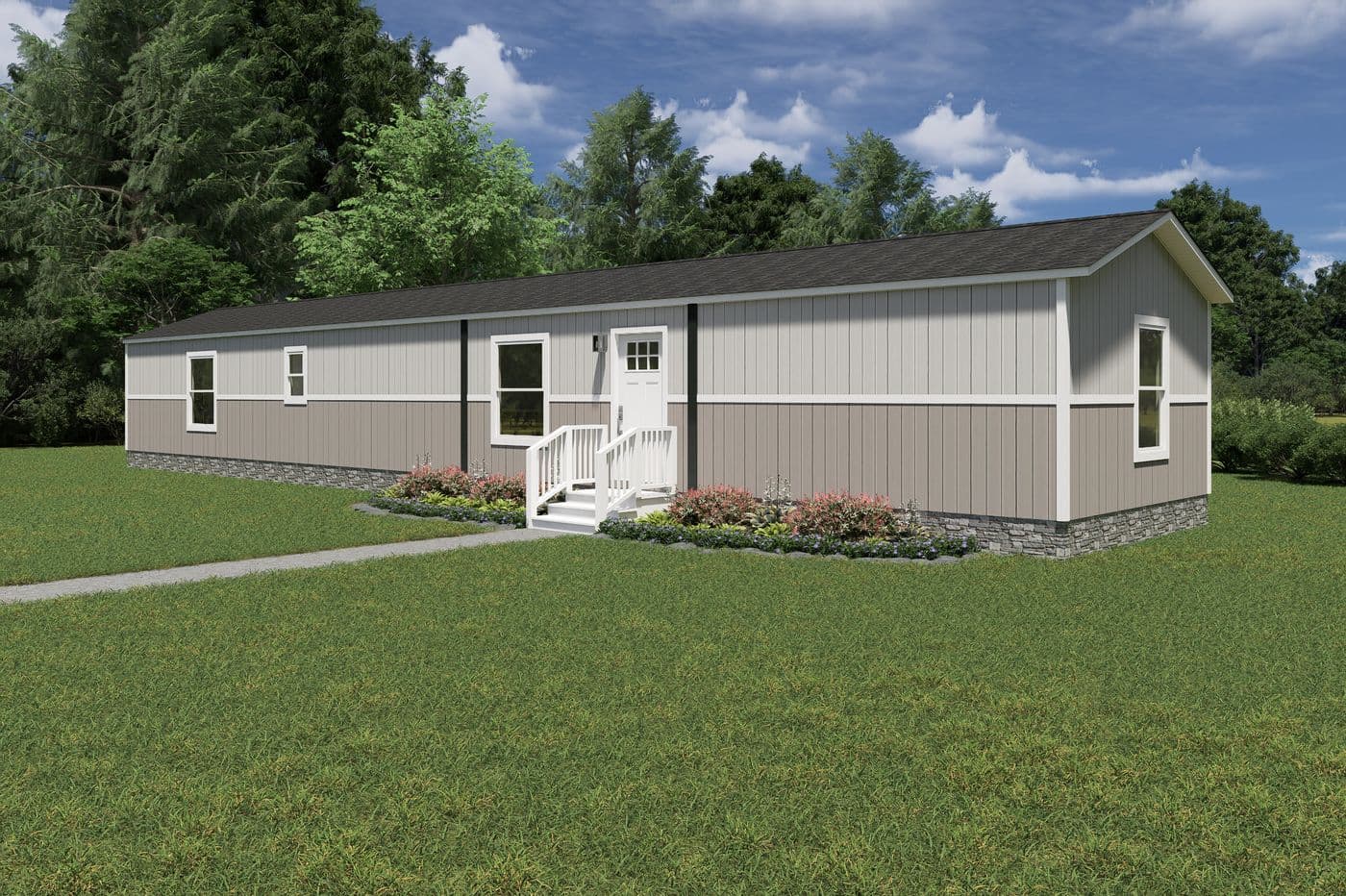 The MARINER Exterior. This Manufactured Mobile Home features 3 bedrooms and 2 baths.