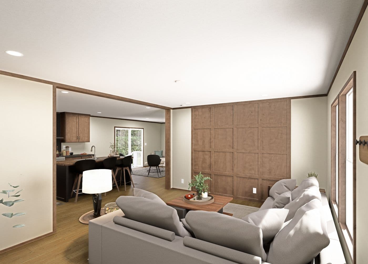 The BOONE Exterior. This Manufactured Mobile Home features 4 bedrooms and 2 baths.