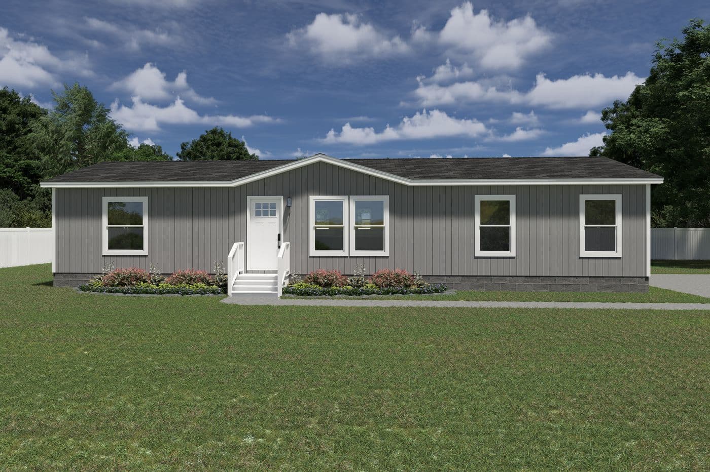 The EXPLORER Exterior. This Manufactured Mobile Home features 3 bedrooms and 2 baths.