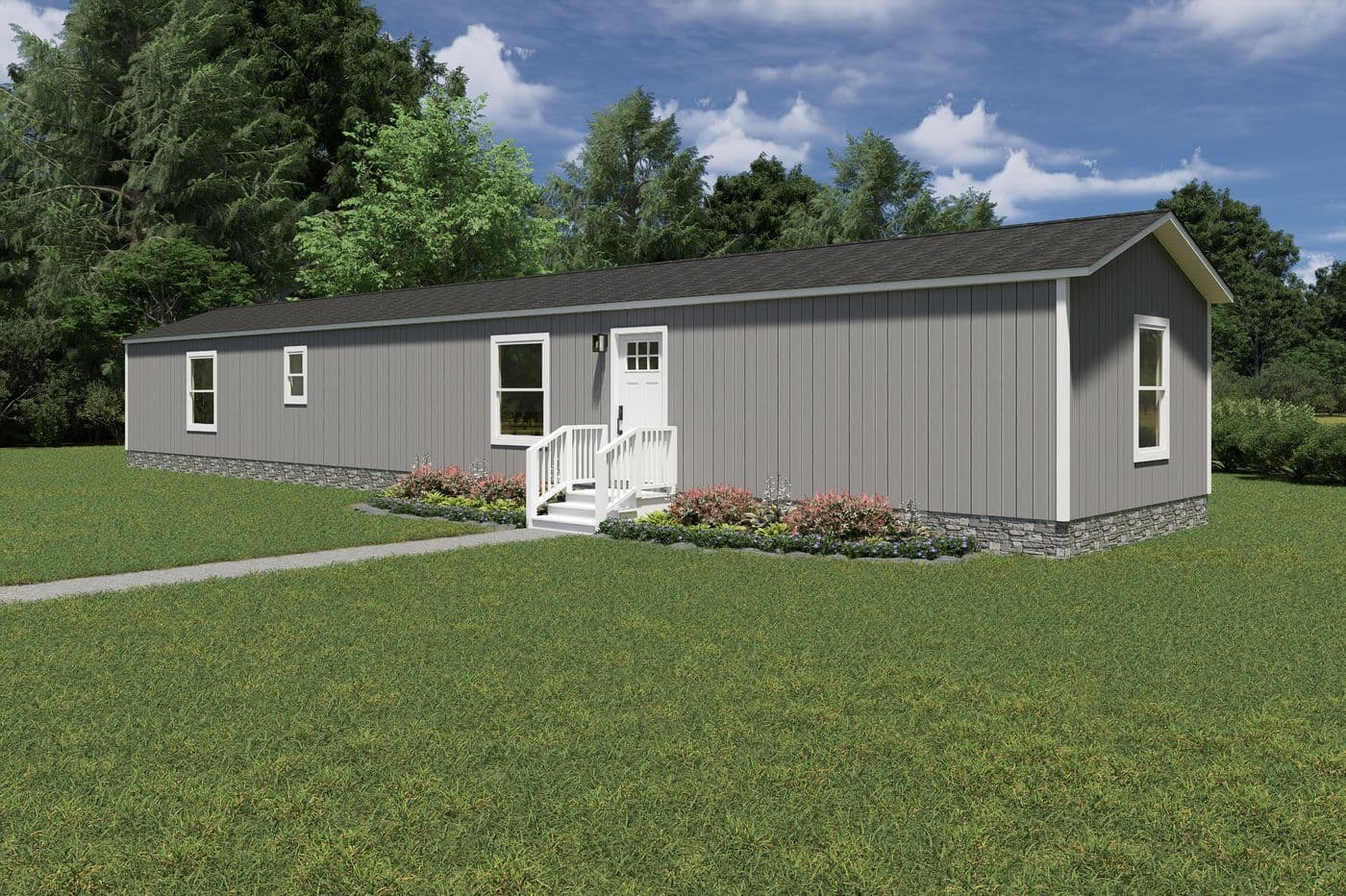 The MARINER Exterior. This Manufactured Mobile Home features 3 bedrooms and 2 baths.