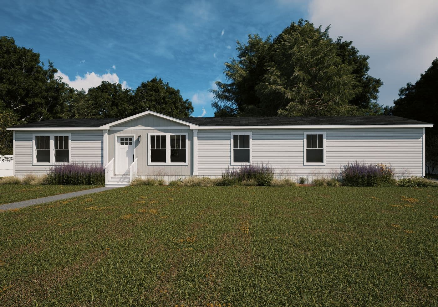 The OCTAVE Exterior. This Manufactured Mobile Home features 4 bedrooms and 2 baths.