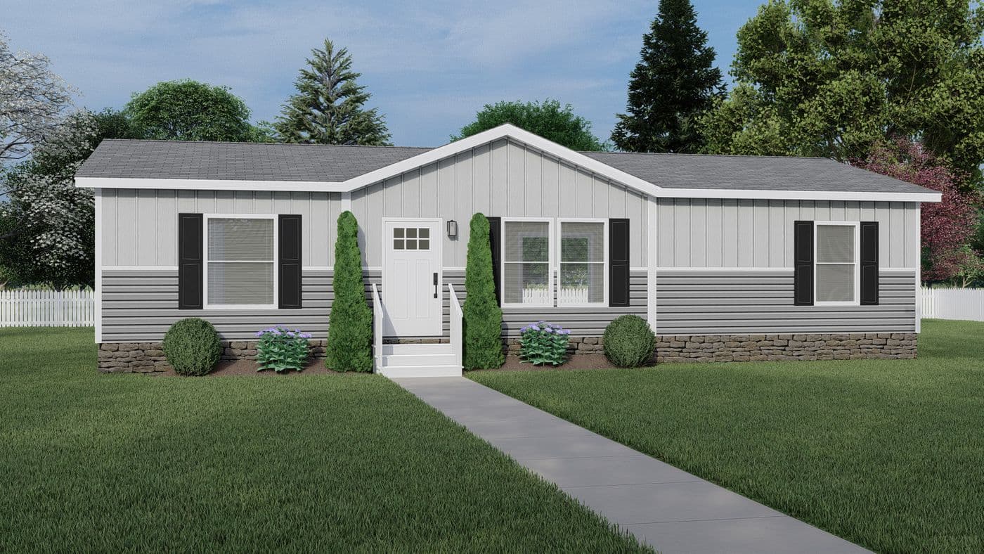 The DE SOTO 28X48 Exterior. This Manufactured Mobile Home features 3 bedrooms and 2 baths.