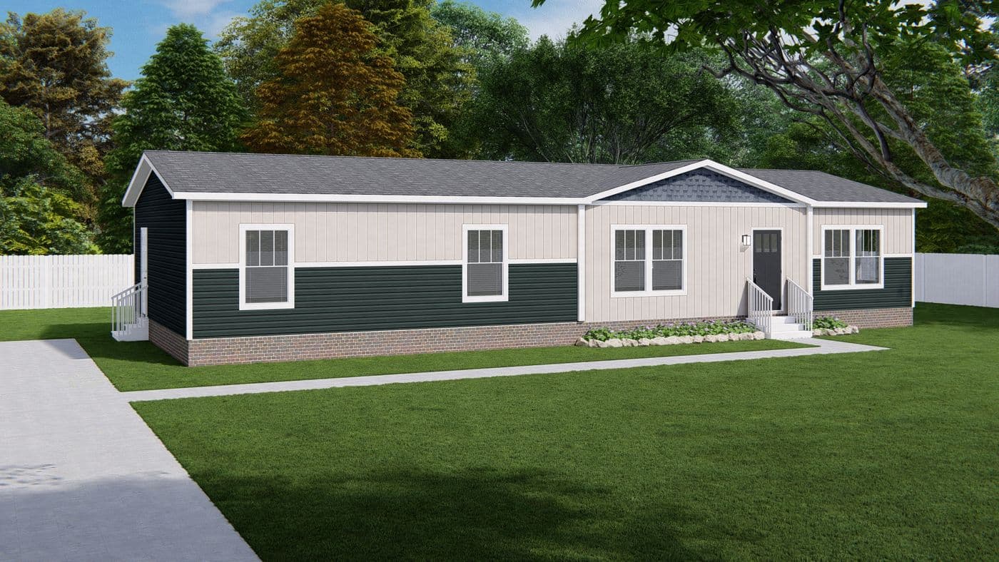 The BUTLER PLACE/6428-MS056 SECT Exterior. This Manufactured Mobile Home features 3 bedrooms and 3 baths.