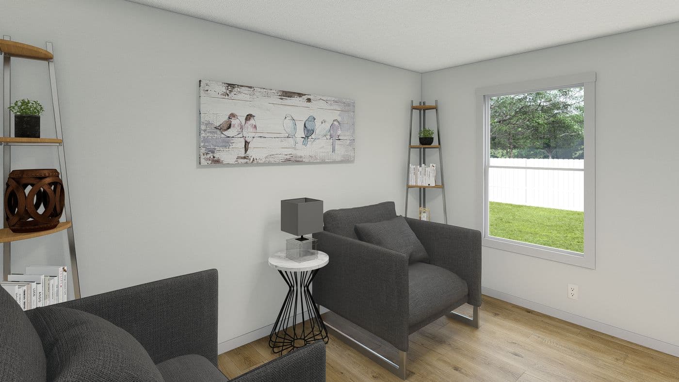 The 2003 ROCKET MAN 66X28 MOD Exterior. This Modular Home features 3 bedrooms and 2 baths.