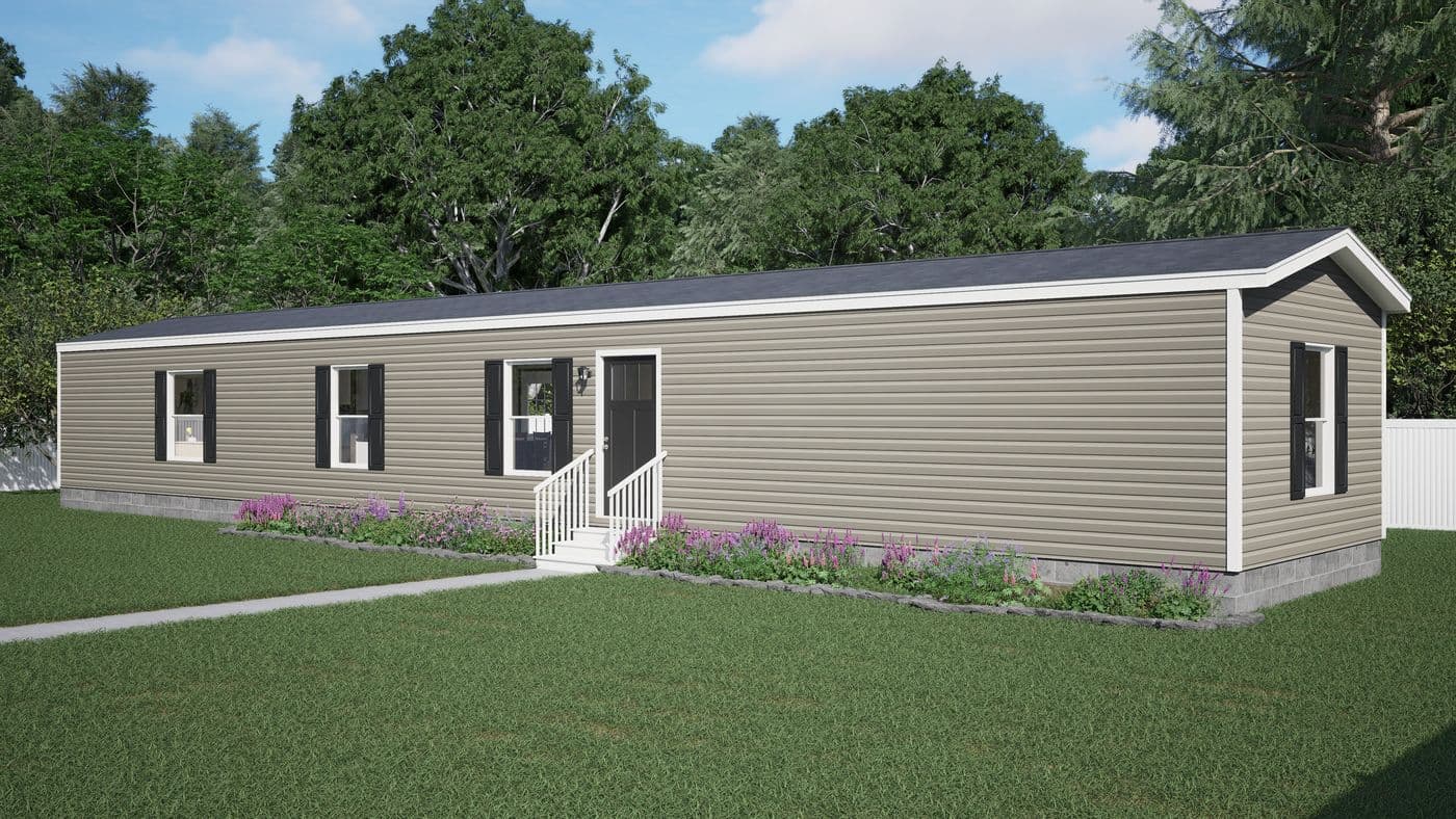 The ESSENCE Exterior. This Manufactured Mobile Home features 3 bedrooms and 2 baths.