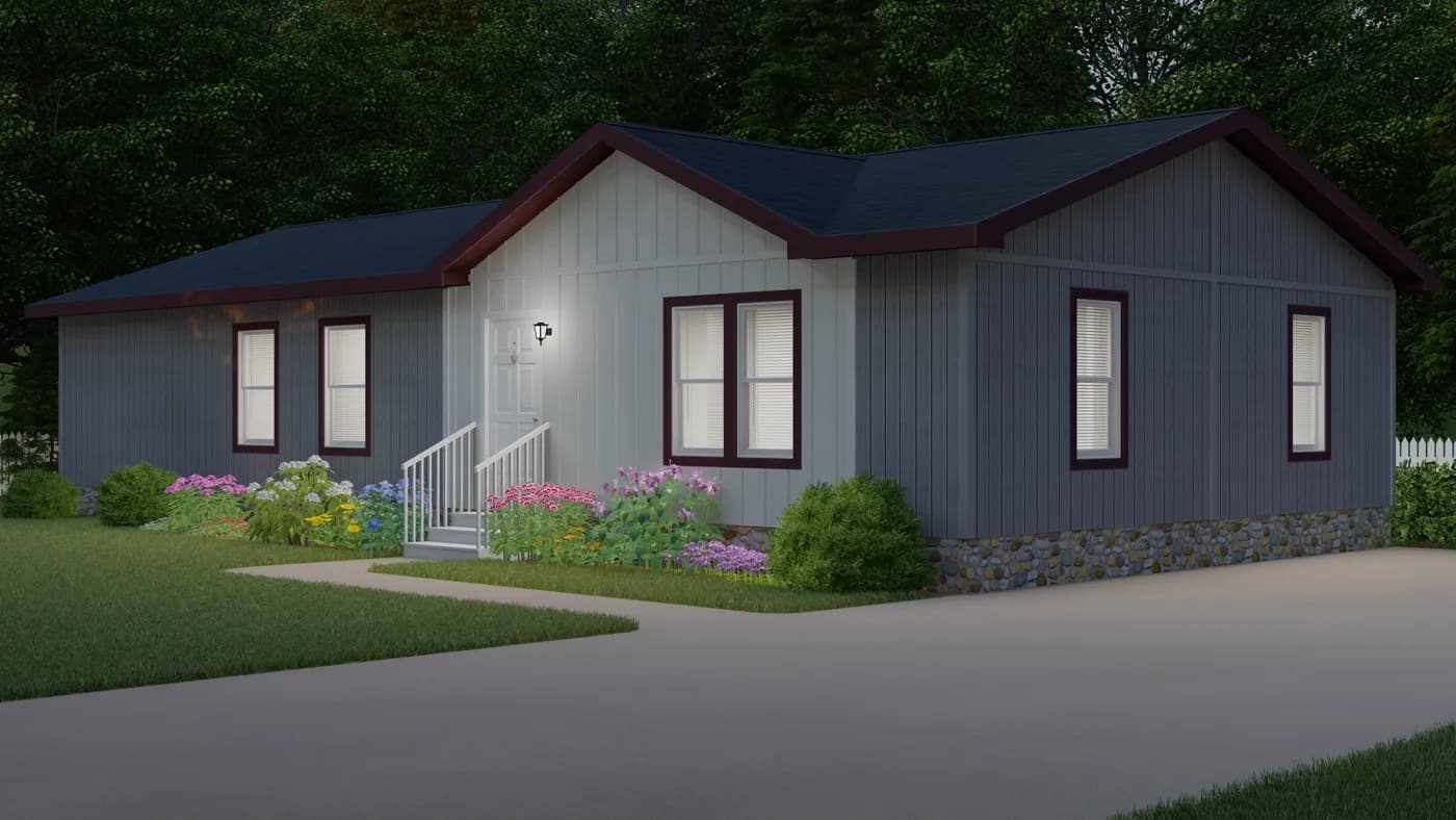 The 2022 COLUMBIA RIVER (NEW) Exterior. This Manufactured Mobile Home features 3 bedrooms and 2 baths.