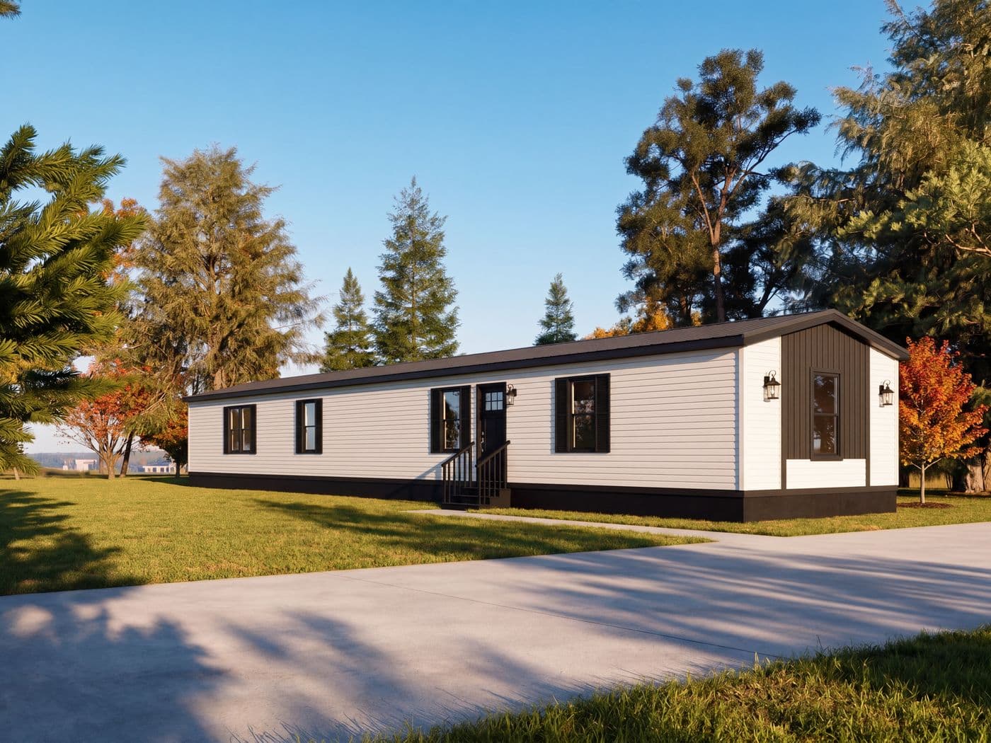The RAVENWOOD Exterior. This Manufactured Mobile Home features 3 bedrooms and 2 baths.