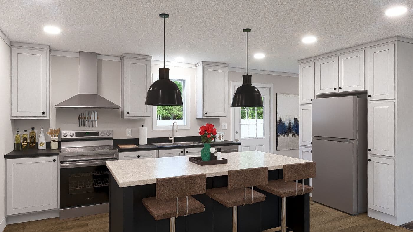 The HEY JUDE Exterior. This Manufactured Mobile Home features 4 bedrooms and 2 baths.