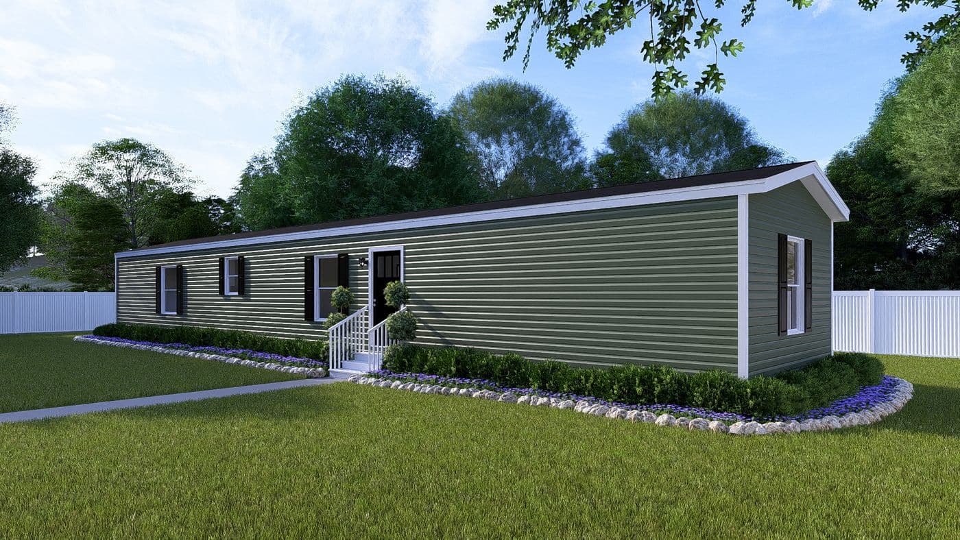 The DESIRE Exterior. This Manufactured Mobile Home features 3 bedrooms and 2 baths.