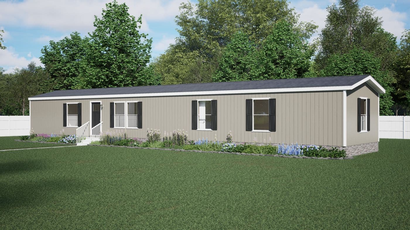 The RALLY Exterior. This Manufactured Mobile Home features 3 bedrooms and 2 baths.