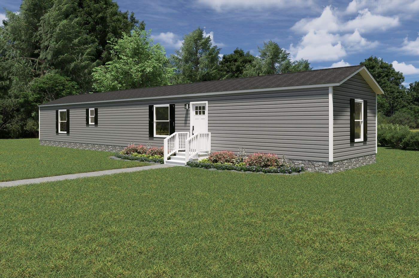 The MARINER Exterior. This Manufactured Mobile Home features 3 bedrooms and 2 baths.