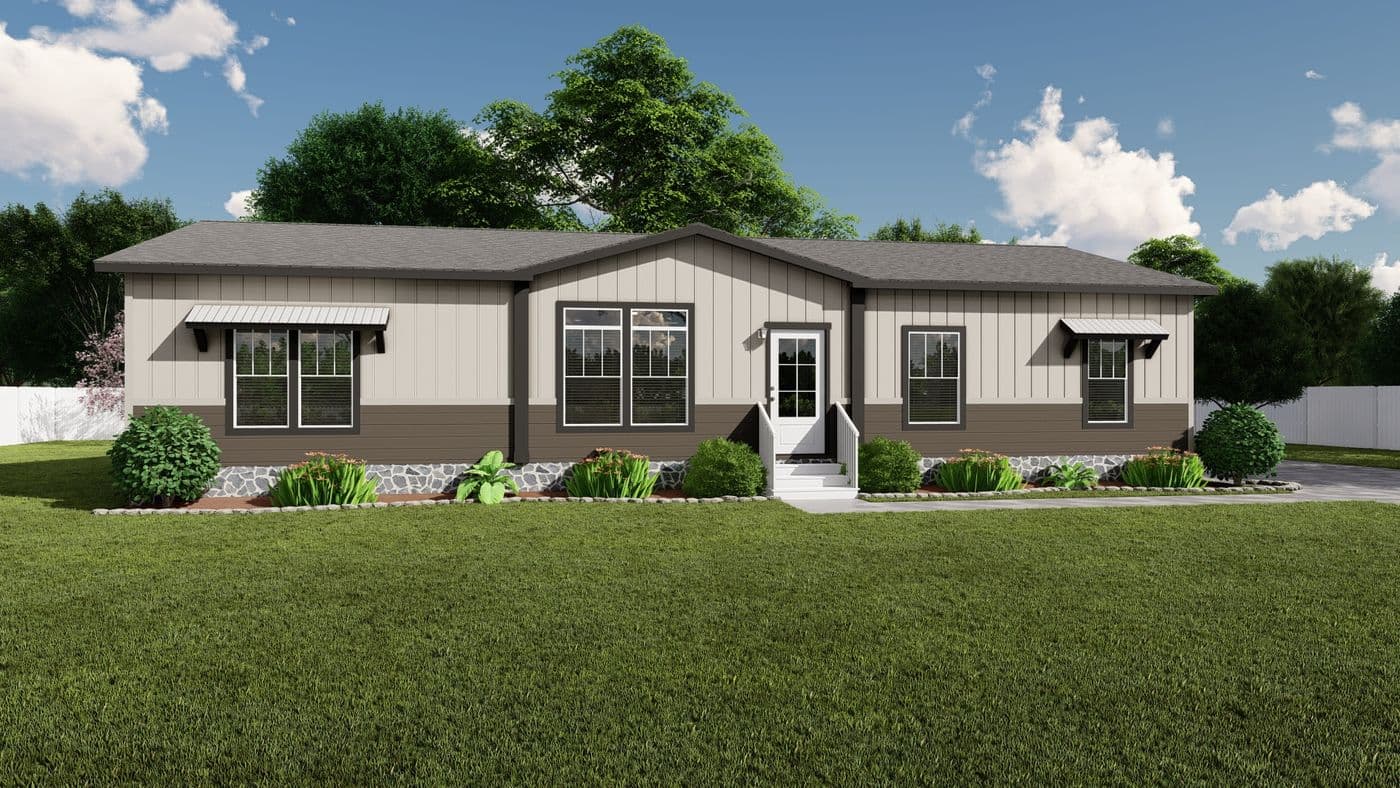 The EL CAPITAN Exterior. This Manufactured Mobile Home features 3 bedrooms and 2 baths.