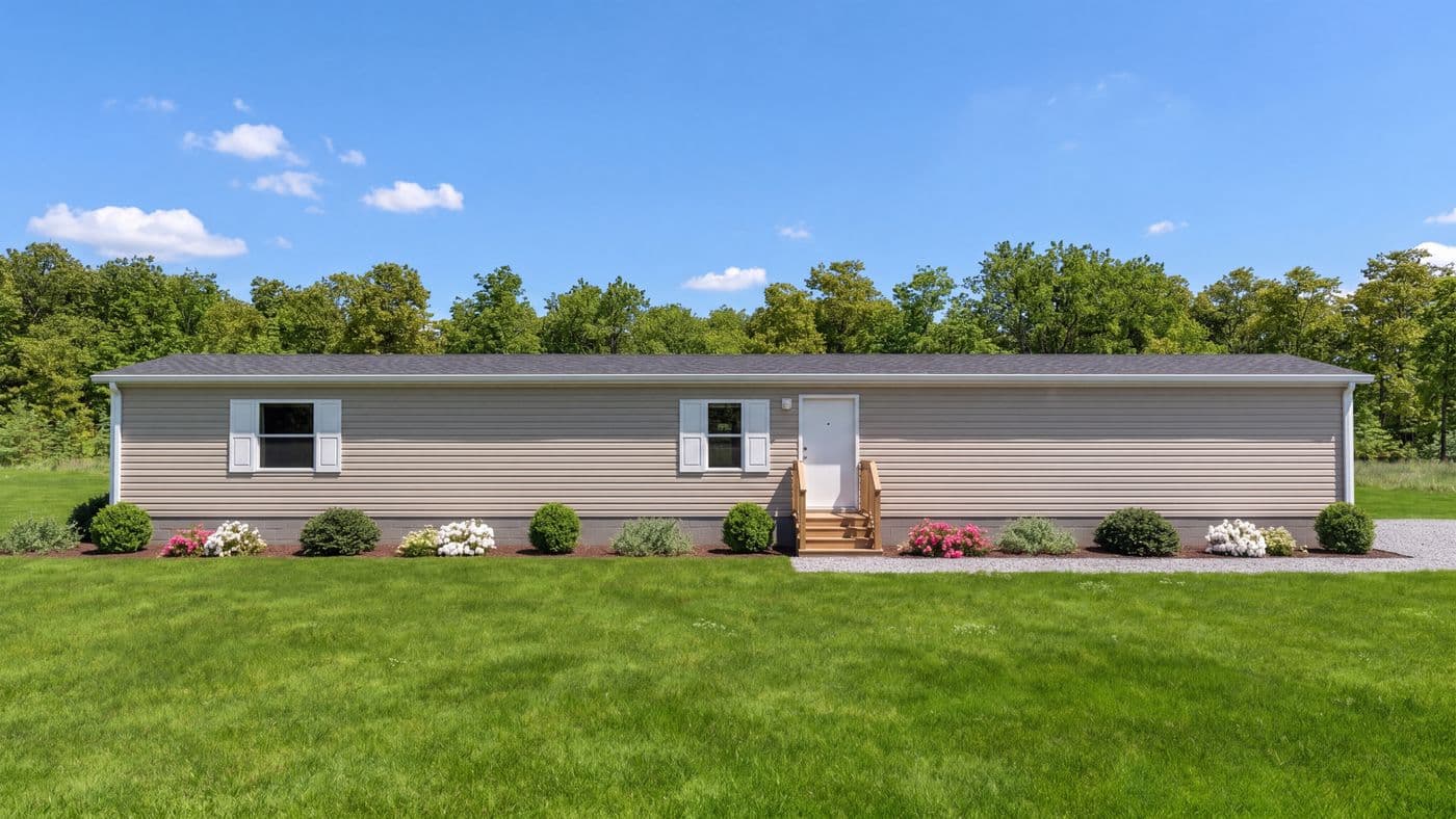 The CYPRESS Exterior. This Manufactured Mobile Home features 4 bedrooms and 2 baths.
