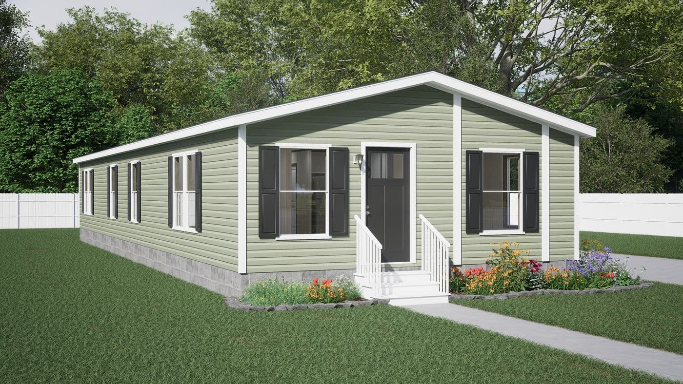 The BLITZ Exterior. This Manufactured Mobile Home features 3 bedrooms and 2 baths.
